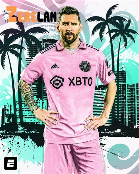 messi wearing the pink miami jersey